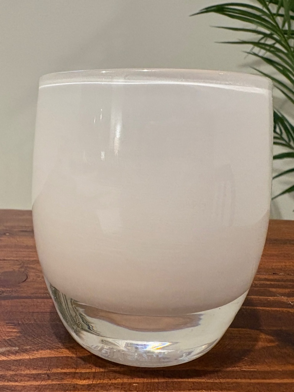 Glassybaby “Hope” white glass votive candle holder